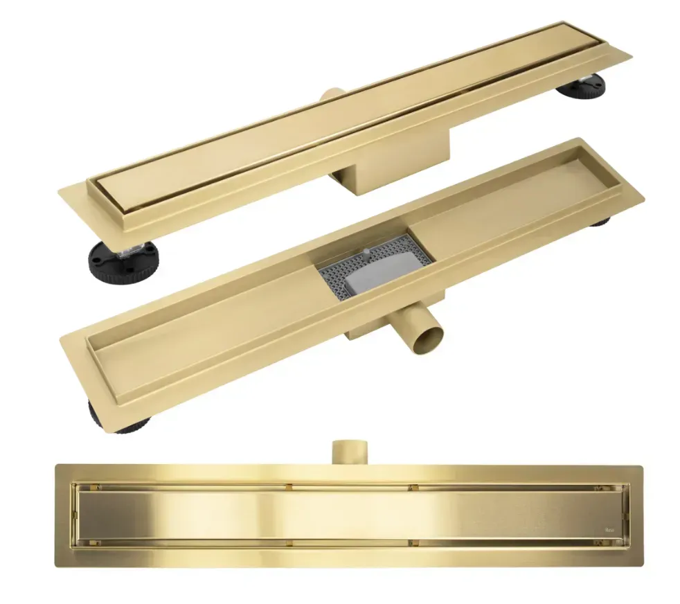 душевой лоток rea neox 70 brushed gold матовое золото