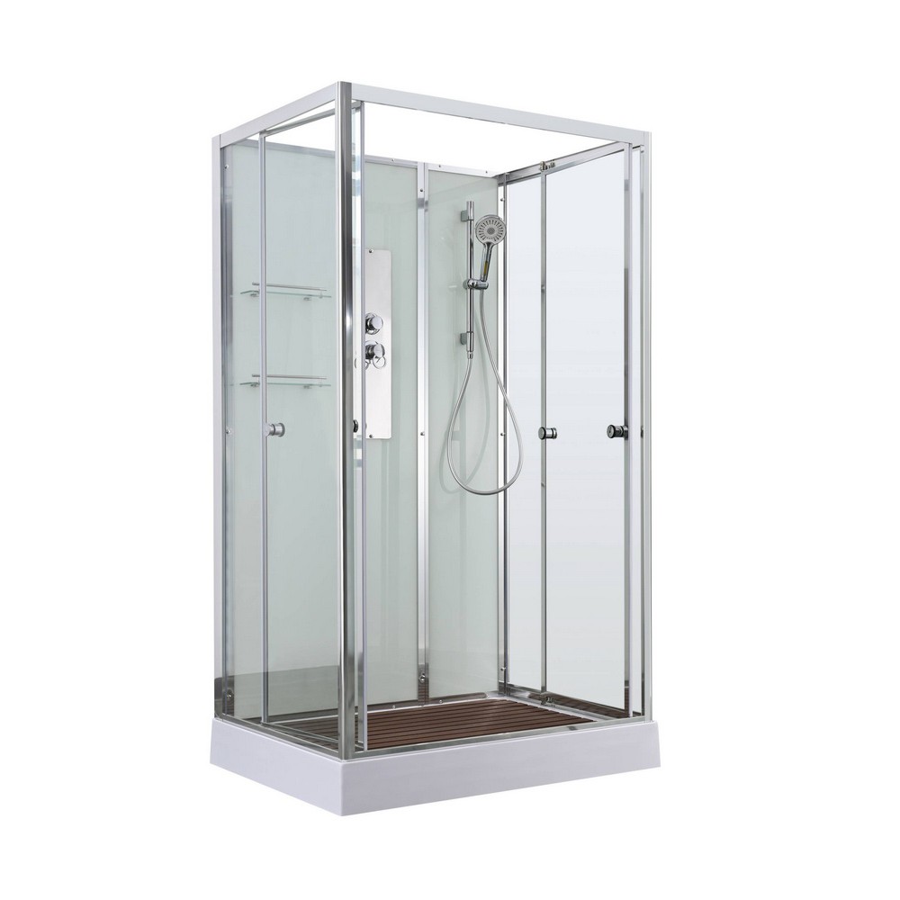 душевая кабина avacan v2810n ava 100x80 без крыши , стекла прозрачные, профиль хром