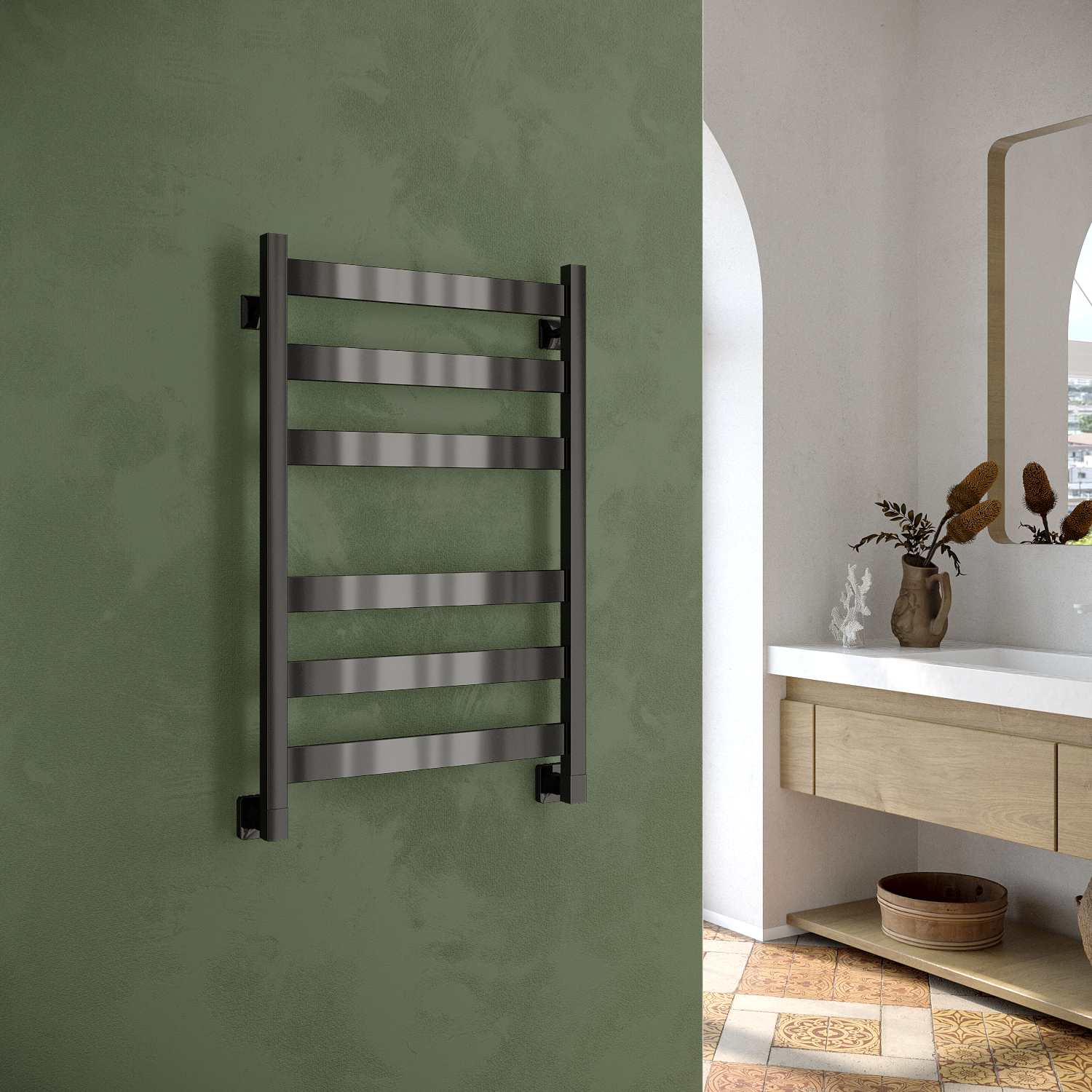полотенцесушитель водяной stinox sanremo 50x80 черный глянец