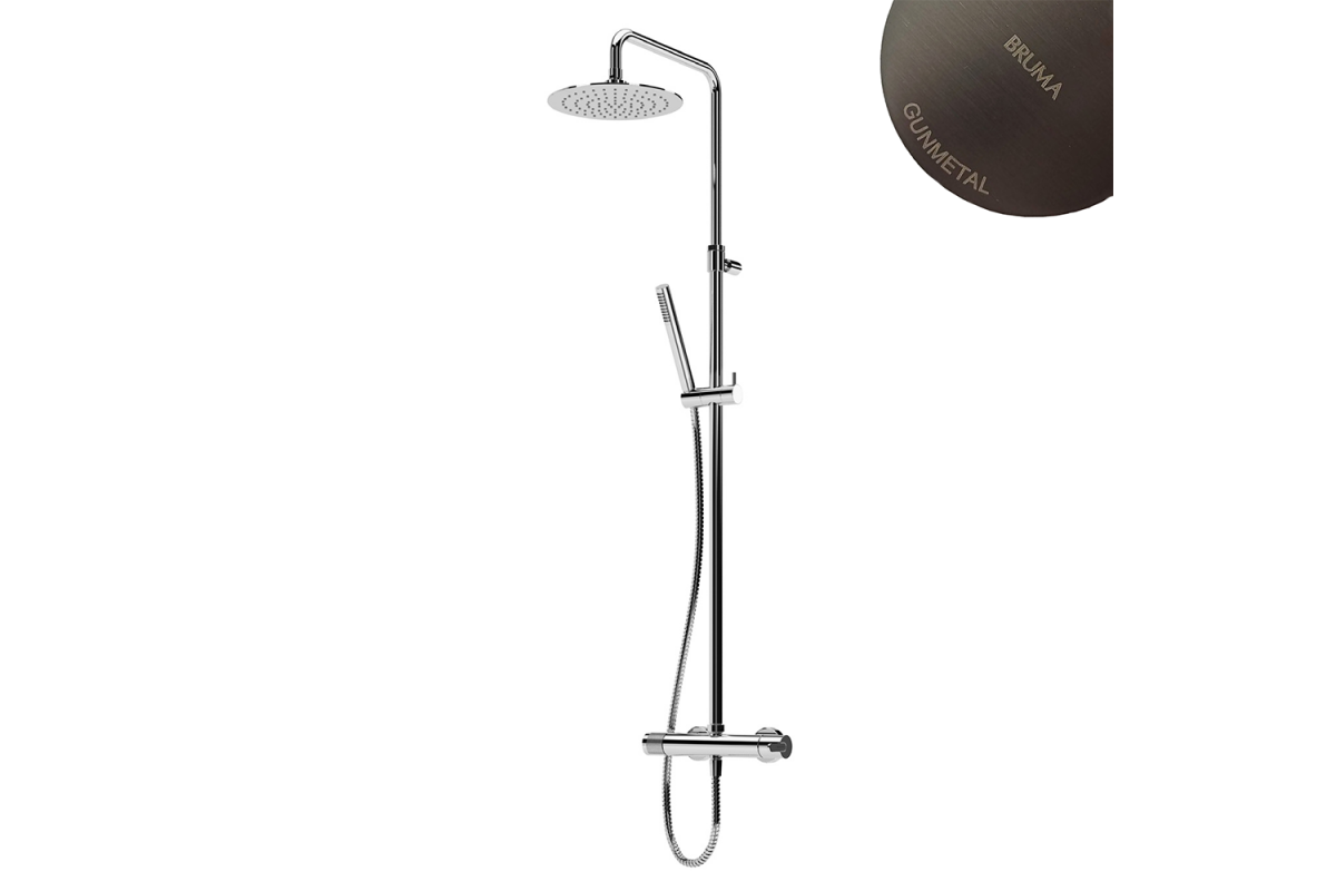 душевая стойка bruma leaf gunmetal 1676531mg оружейная сталь