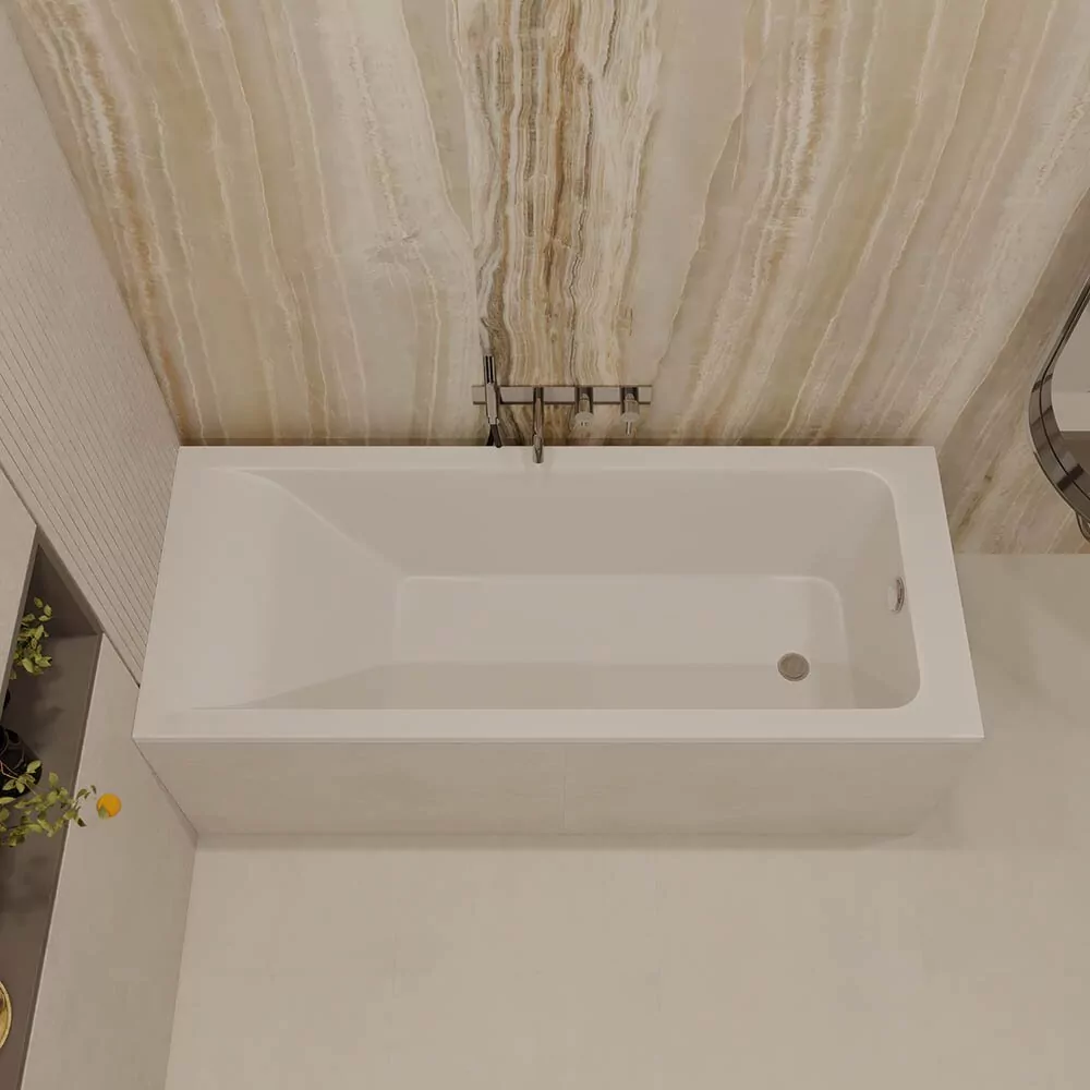ванна из искусственного камня veconi solita slim 160x70 белый глянец