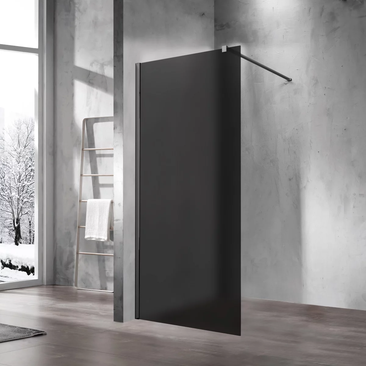 душевой уголок vincea walk-in vsw-1h900gfgm 90x200 стекло тонированное / профиль вороненая сталь