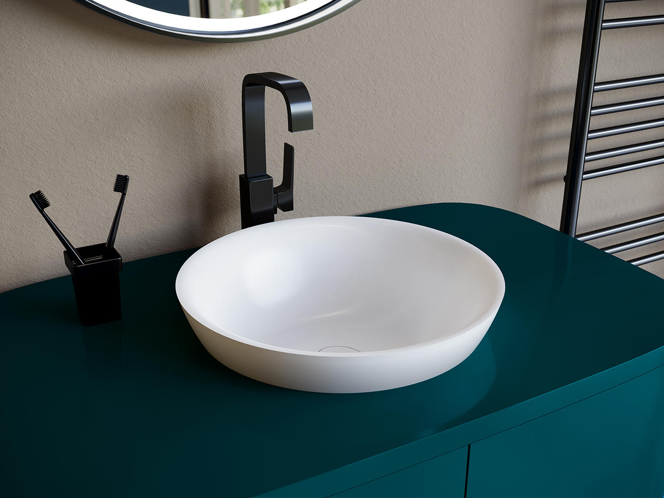 умывальник salini marea 03 s-stone 1802203m 41,5x41,5 белый матовый