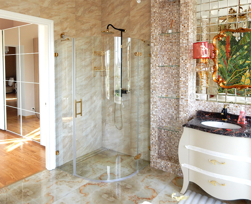 душевой уголок gutewetter lux meliori gk-001 100x100 (позолота)