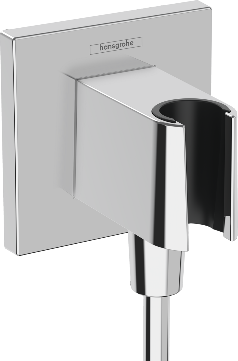 шланговое подключение hansgrohe fixfit e square 26889000 с держателем, хром