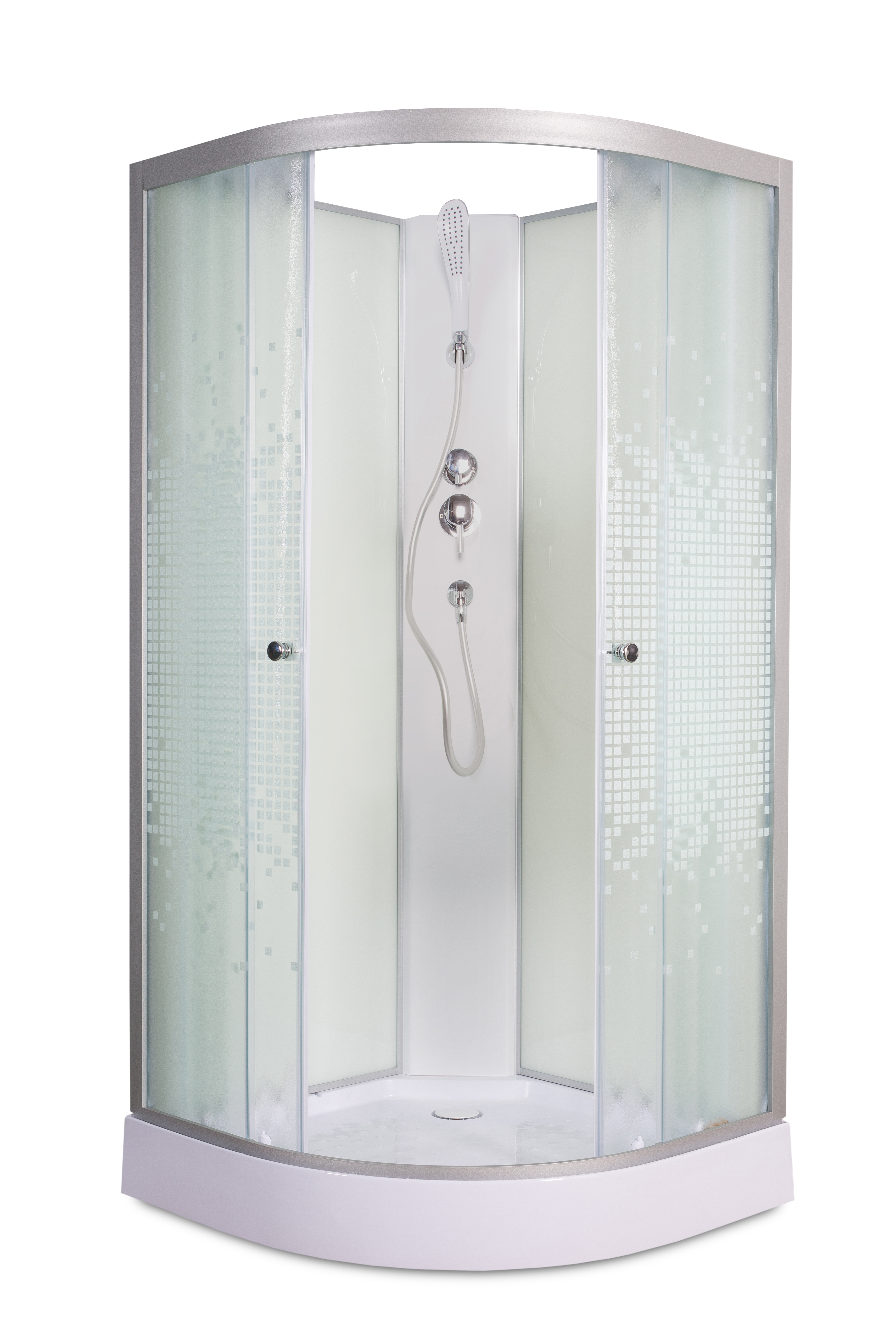 душевая кабина deto l 901 n 100x100 без крыши (стекла матовые с рисунком)