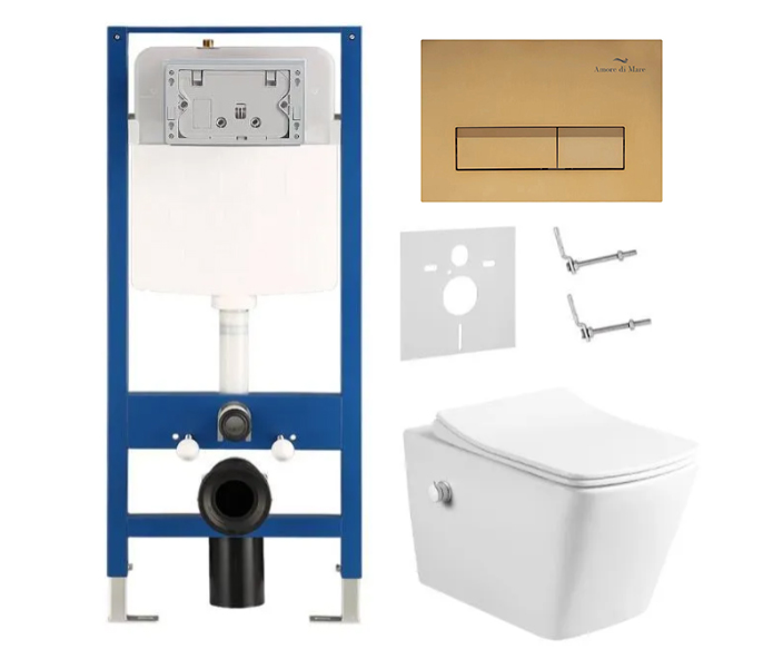 комплект инсталляции amore di mare quickfit 50114 и клавиши смыва 404g с унитазом garda bidet p310x