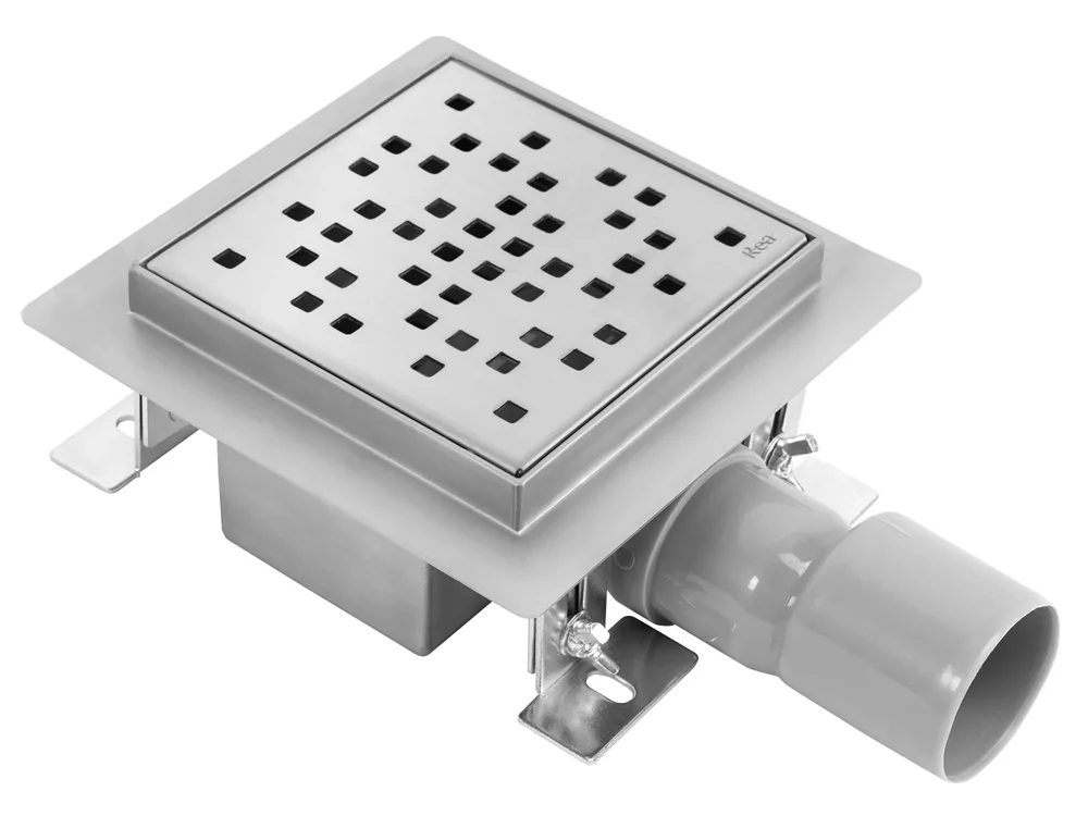 душевой трап rea dots 150x150 nickel matt никель матовый
