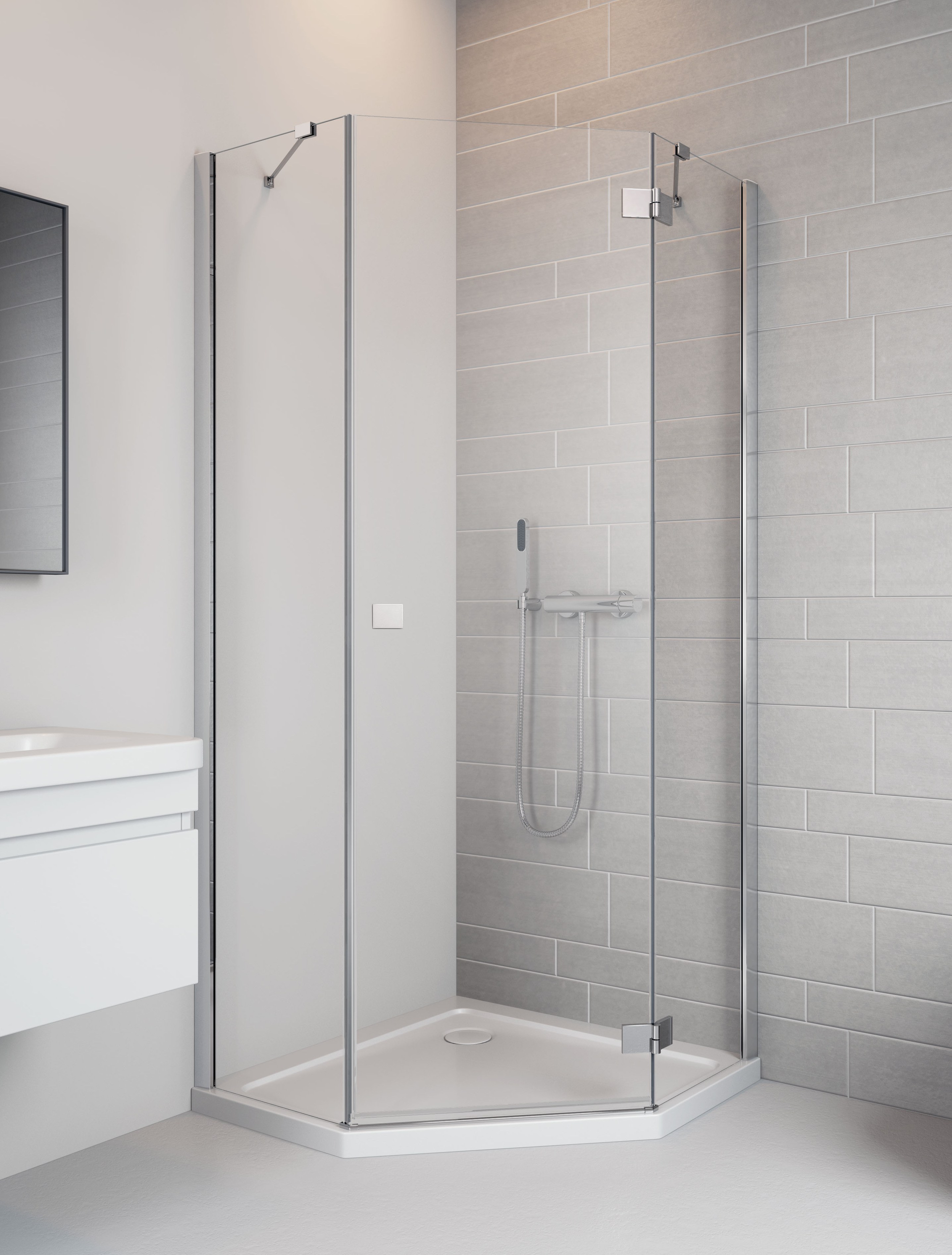 душевой уголок radaway essenza ptj  200x90 прозрачное/хром