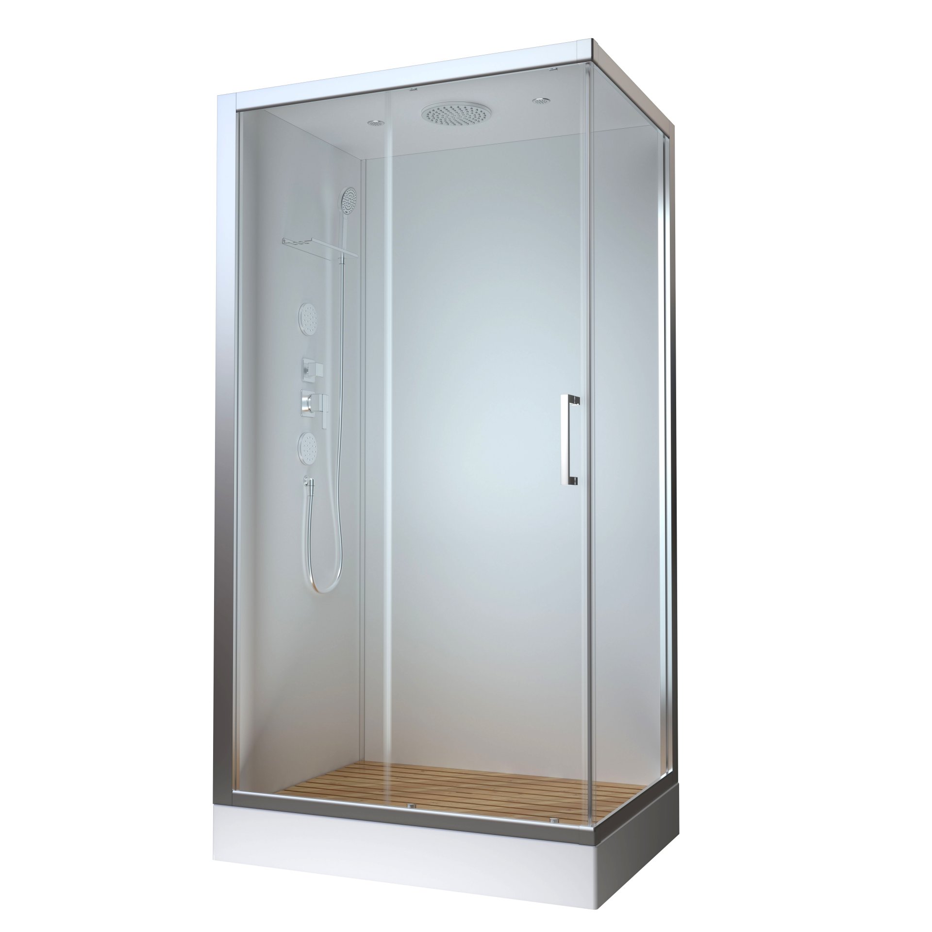 душевая кабина acquazzone bogema 120x80 стекла прозрачные, профиль хром