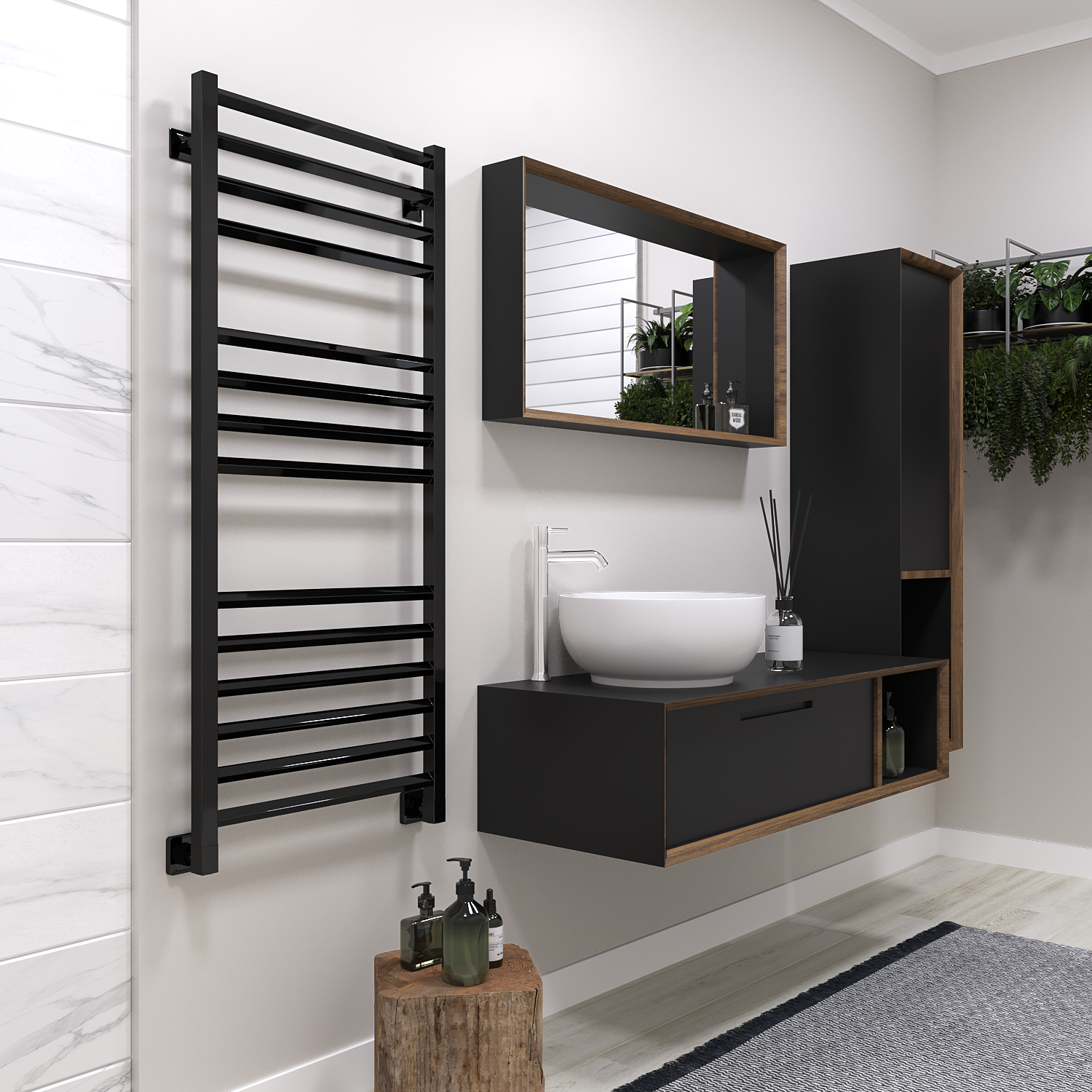 полотенцесушитель водяной stinox sorento luxe 50x120 черный глянец