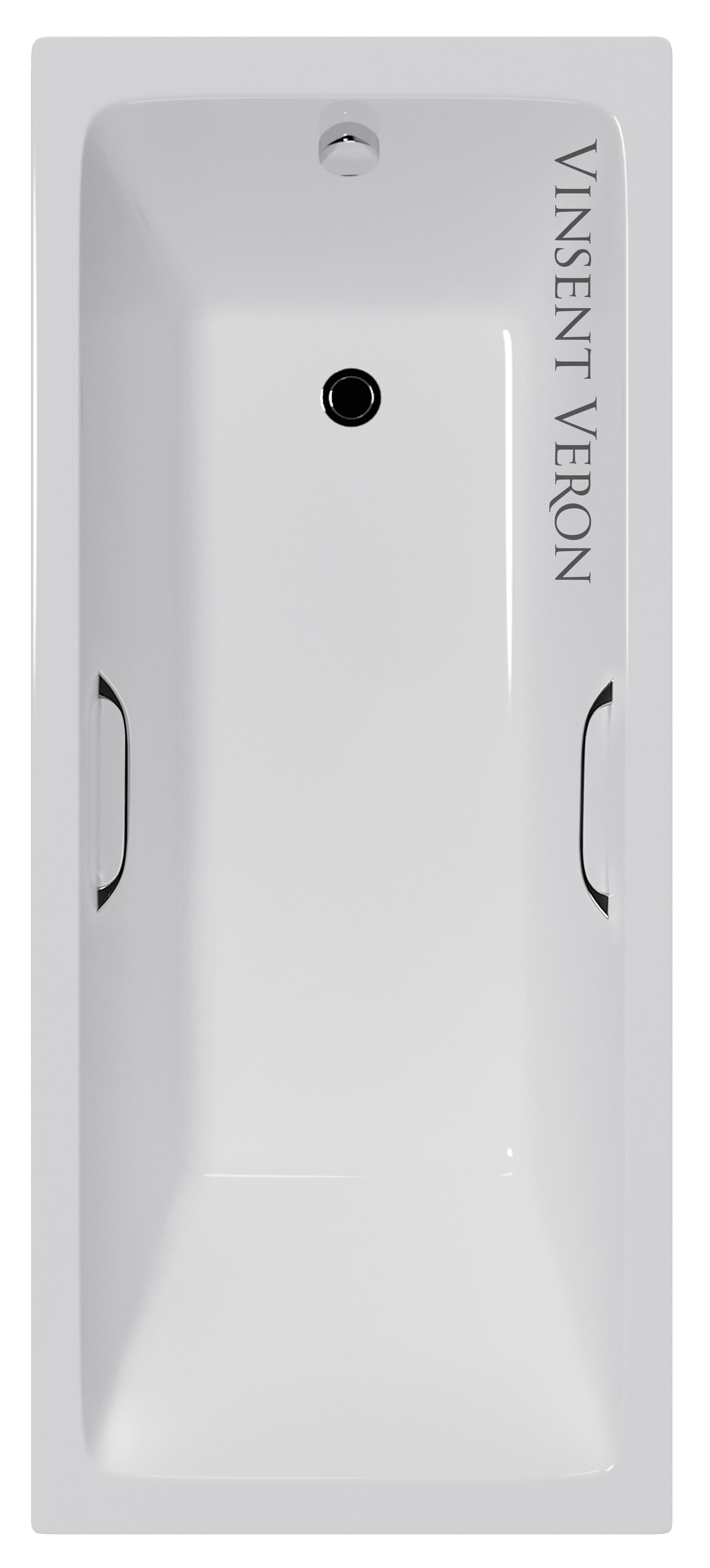 ванна чугунная vinsent veron square 170x75 белая (с отверстиями для ручек)