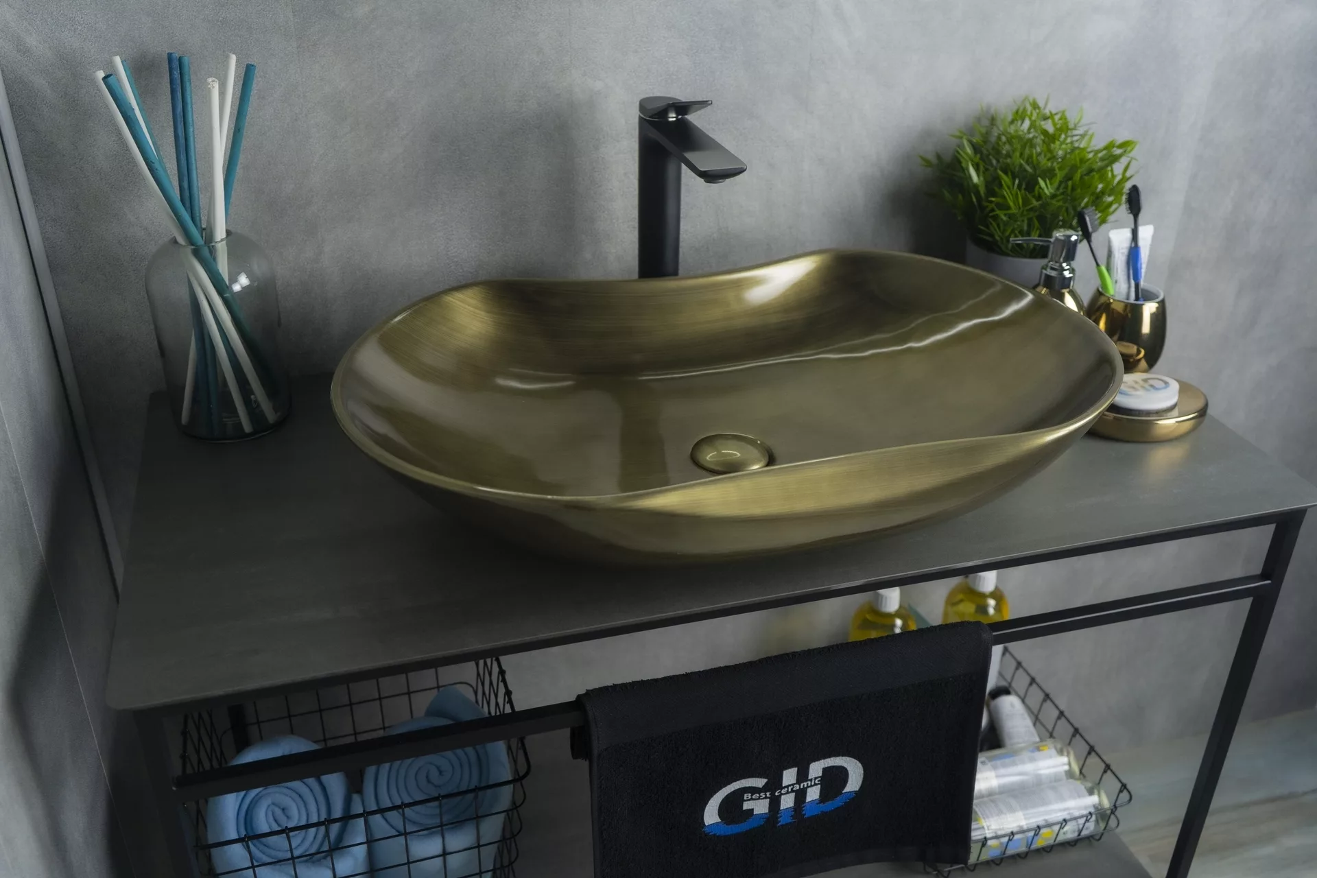 умывальник накладной gid nc9175b 66,5x41 бронза