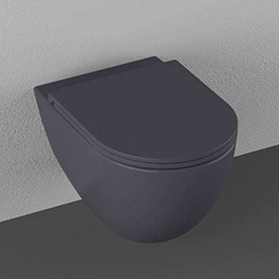 унитаз подвесной isvea infinity clearim plus 10nf02001a 36,5x53 безободковый, сиденье duroplast с системой микролифт, антрацит