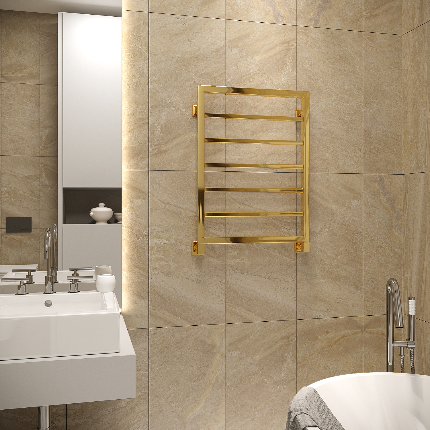 полотенцесушитель водяной stinox croma 50x70 золото