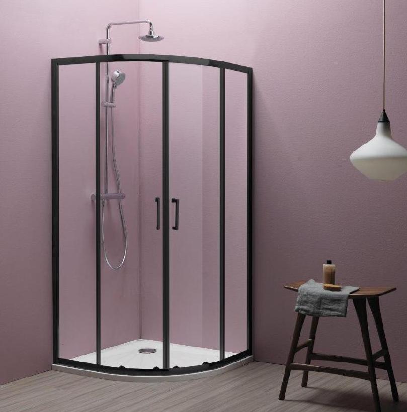 душевой уголок kolpa-san eco quat tkp 90x90 прозрачные стекла / профиль черный матовый