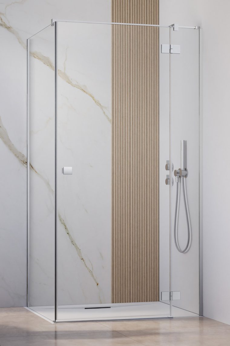 душевой уголок radaway essenza 8 kdj 110x80 правый, стекла прозрачные, профиль хром