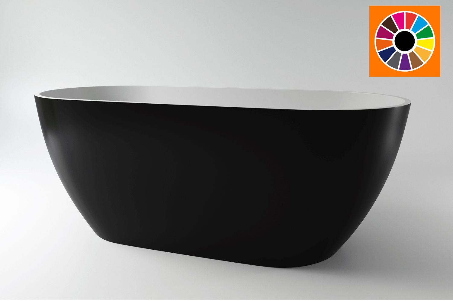 ванна каменная holbi venus 170x80 sd двухцветная матовая ral