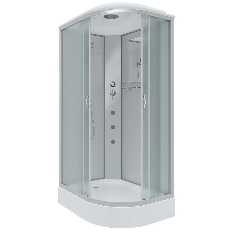 душевая кабина niagara classic ng-3312-14lg 120x80 стекла матовые, профиль серебро