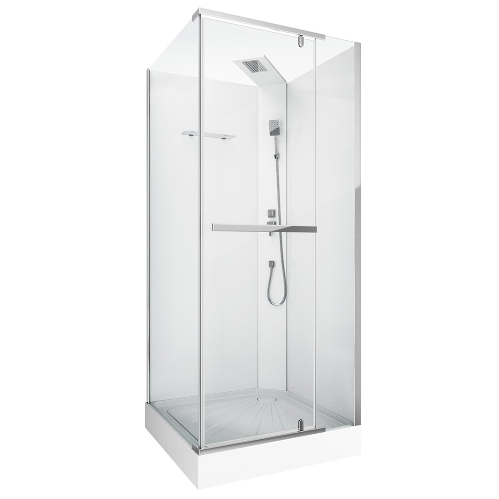 душевая кабина ceruttispa mimi 901t 90x90 без крыши, стекла прозрачные, профиль хром