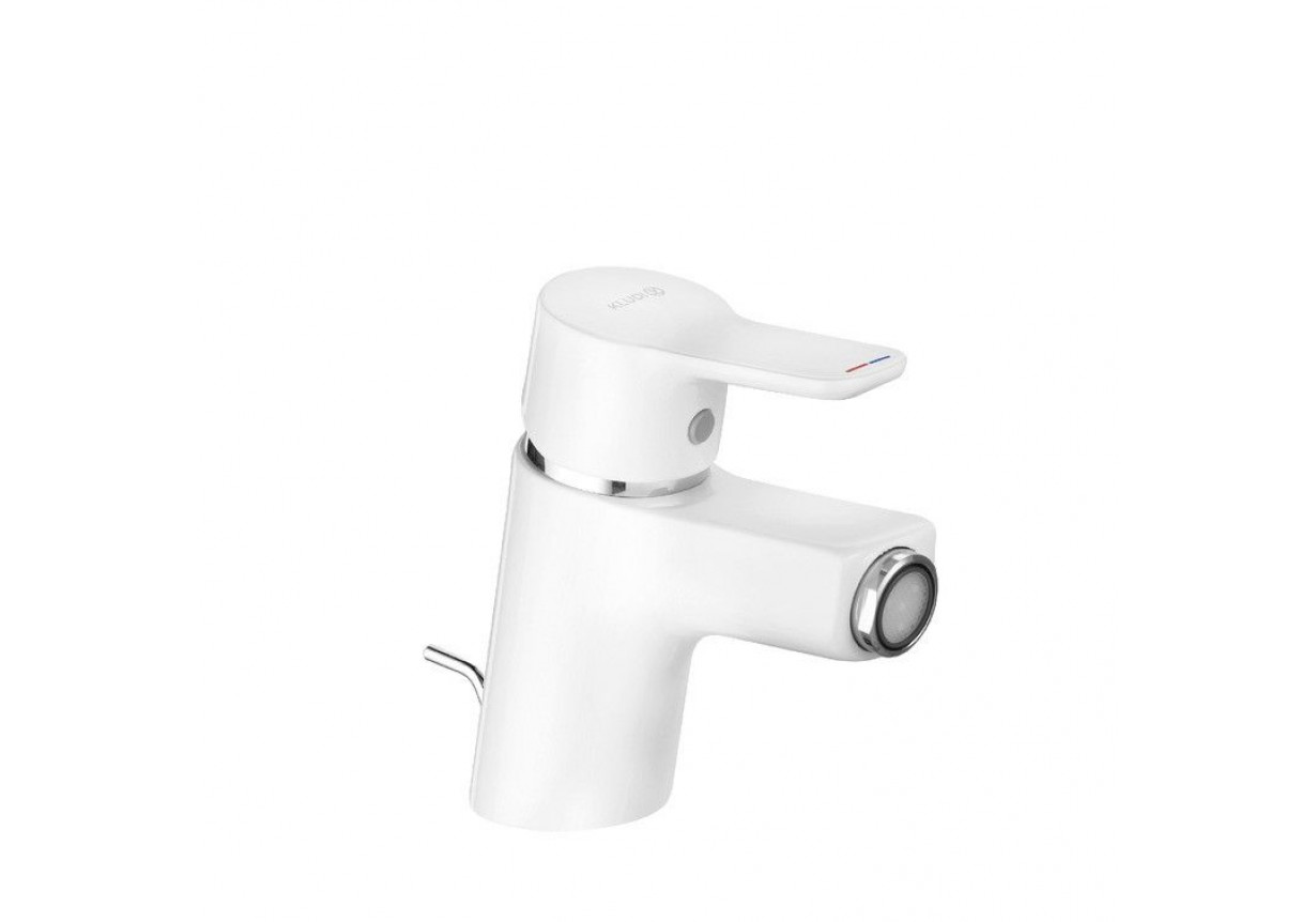 смеситель для биде kludi pure&easy 375339165 с донным клапаном, белый