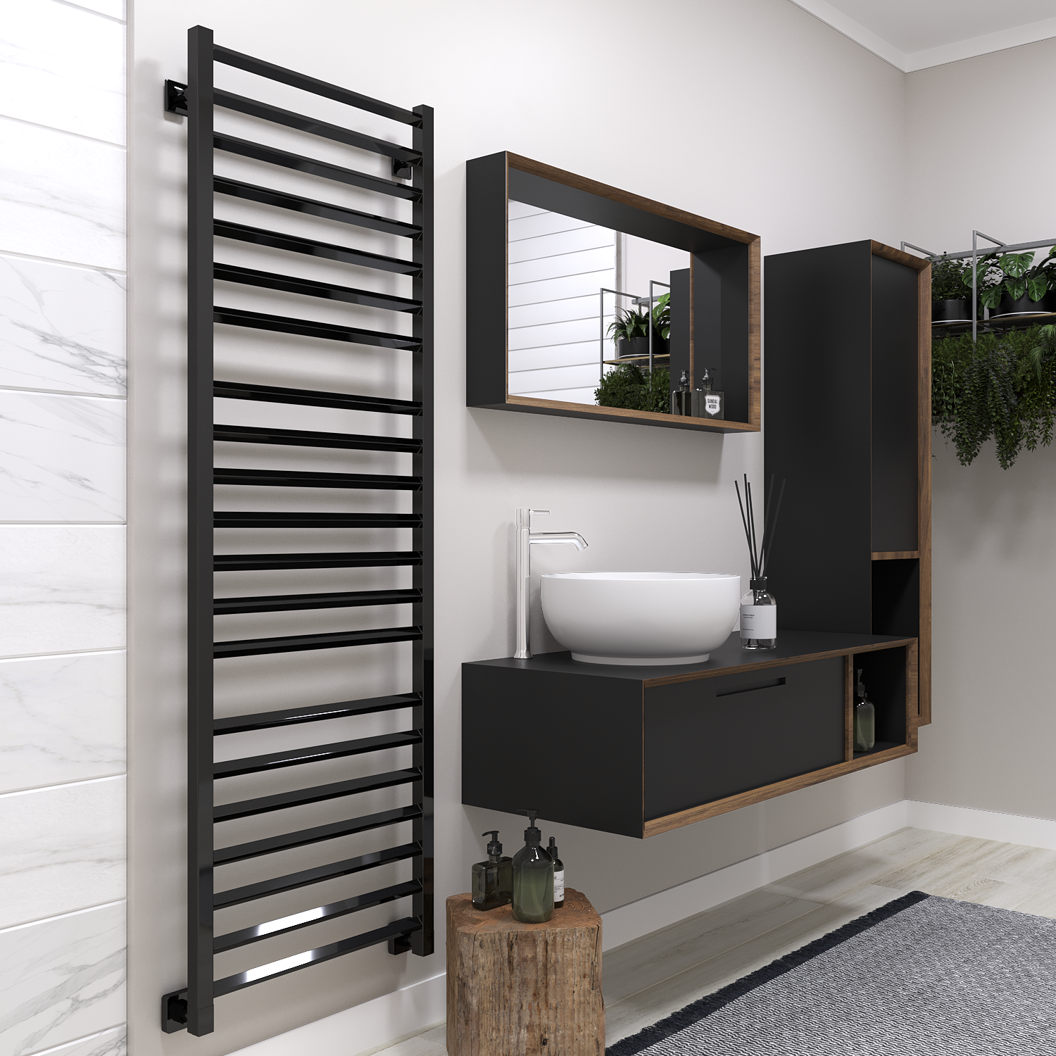 полотенцесушитель водяной stinox sorento luxe 50x160 черный глянец