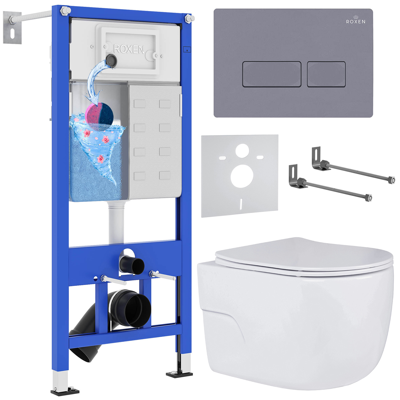 комплект 6 в 1 roxen stounfix dual fresh 966779 с аромадозатором