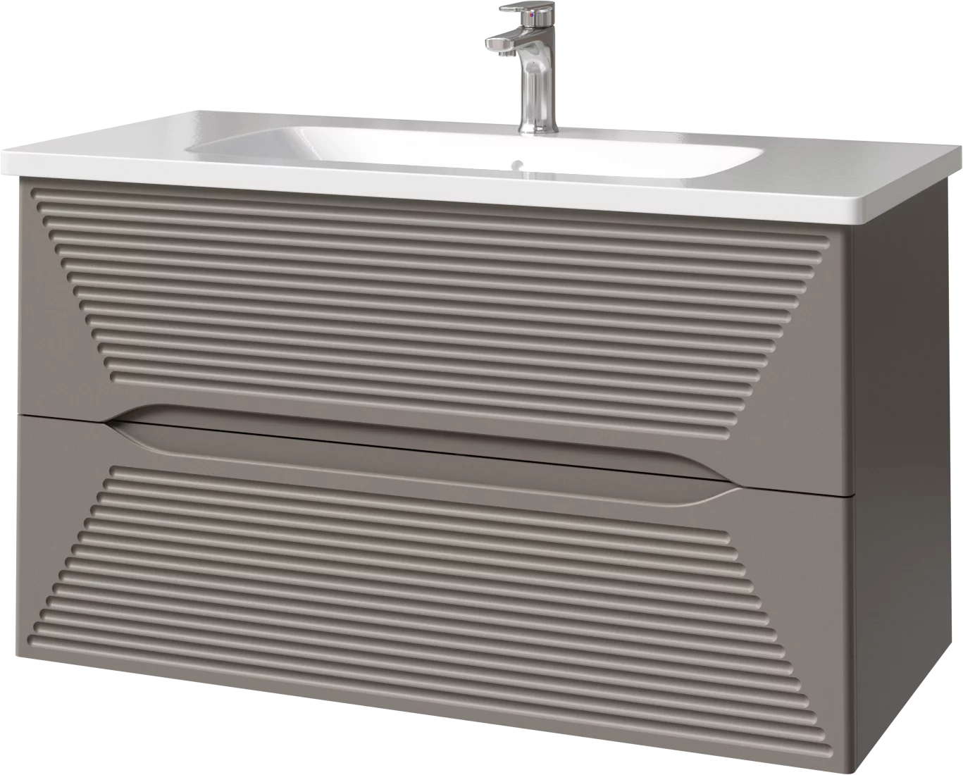 тумба подвесная caprigo modo terza 100 35615-sf025 серый матовый