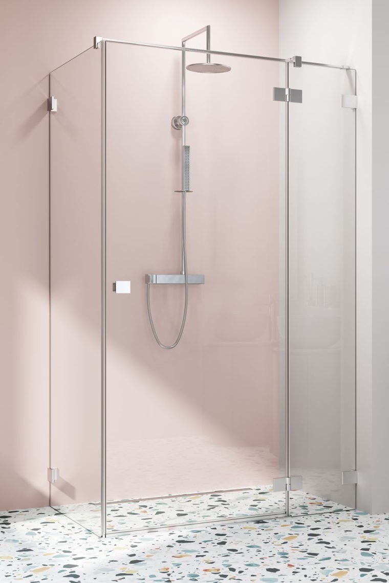 душевой уголок radaway essenza pro 8 kdj 110x80 правый, стекла прозрачные, профиль хром