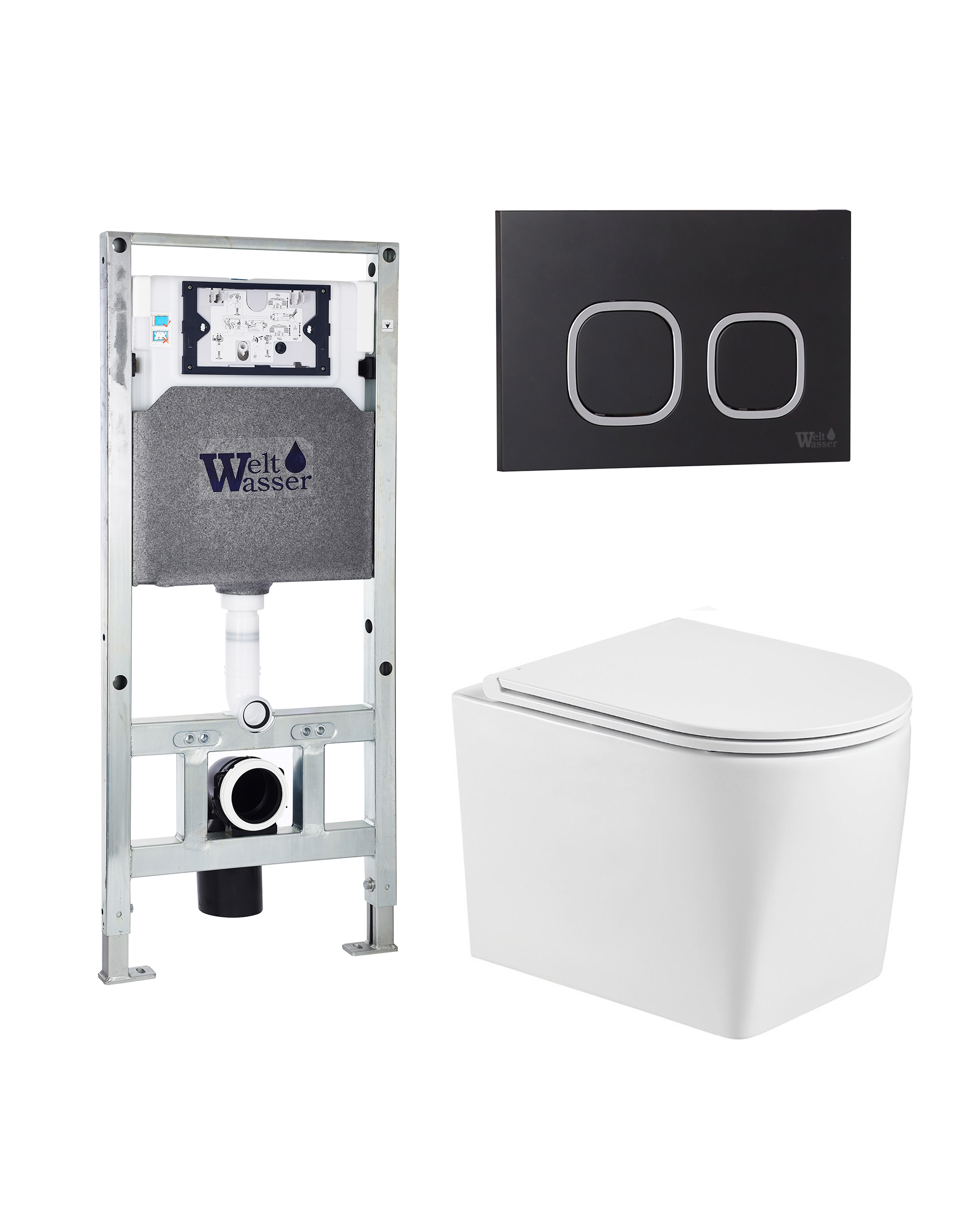 комплект welt-wasser amberg 506 st + nesenbach 004 gl-wt + amberg rd-bl с черной клавишей