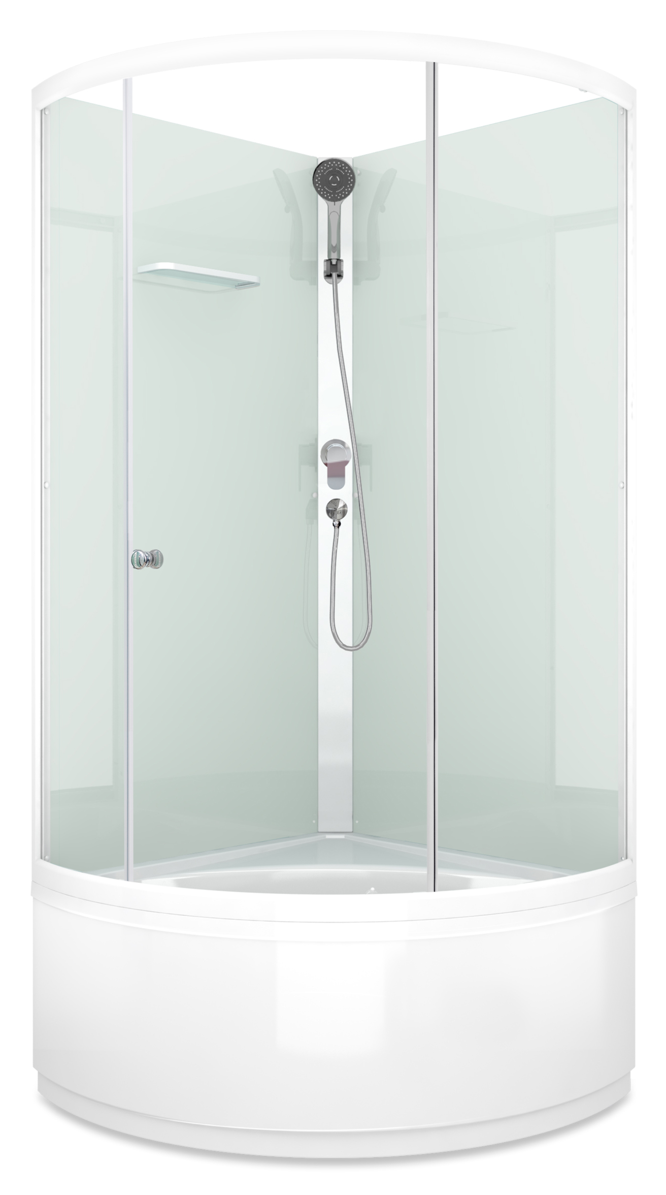 душевая кабина domani-spa simple 99 eco high v1.2 90x90 прозрачное стекло / белые стенки без крыши