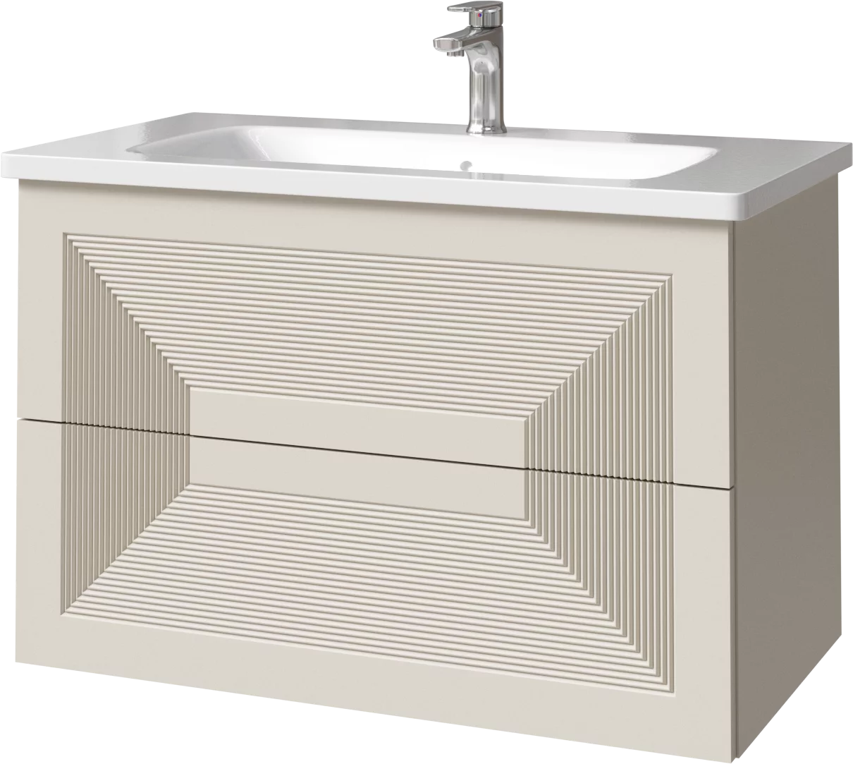 тумба подвесная caprigo modo quarta 80 35712-sf023 бежевый матовый