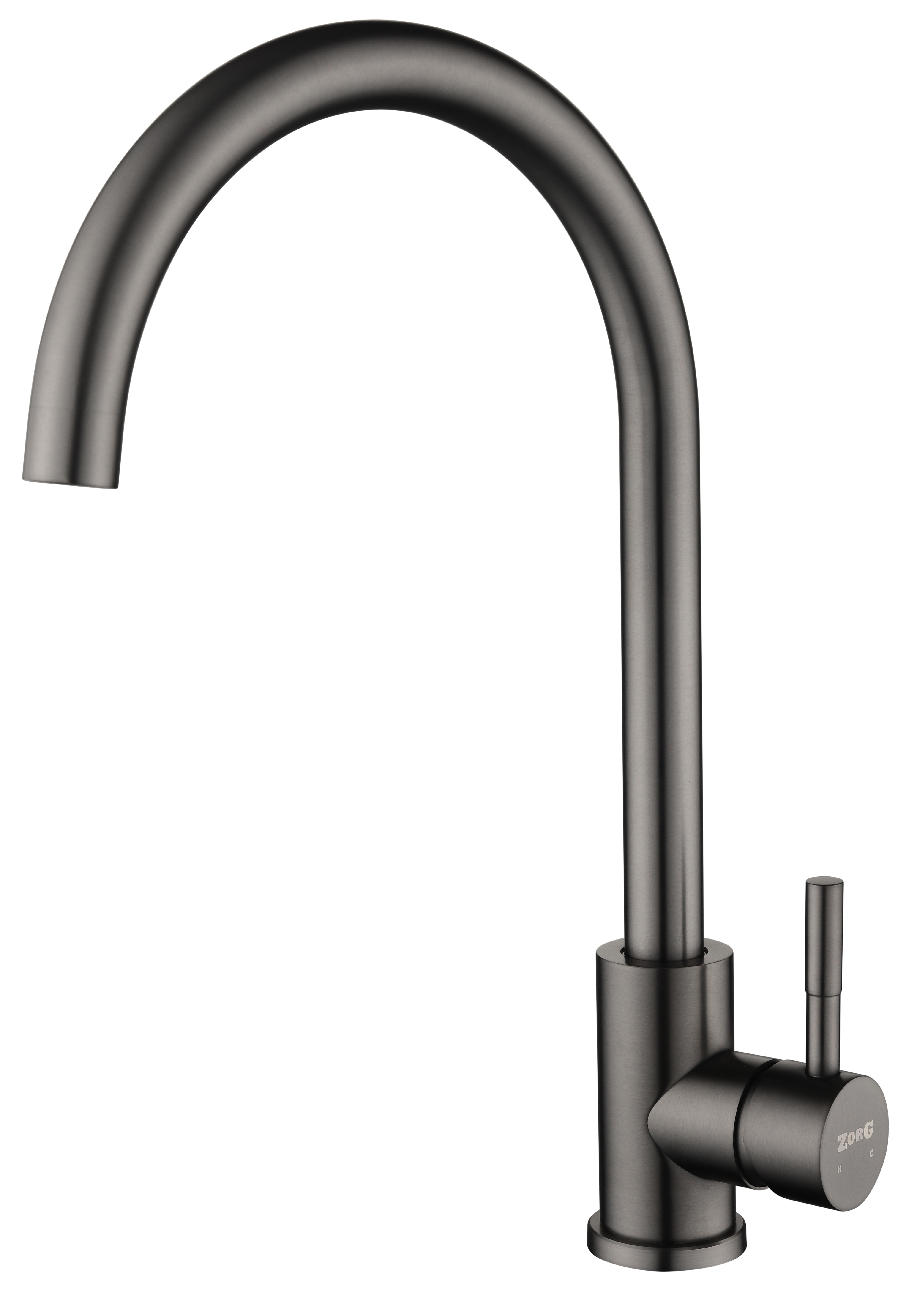 смеситель для кухни zorg libris premium pvd gunblack оружейная сталь
