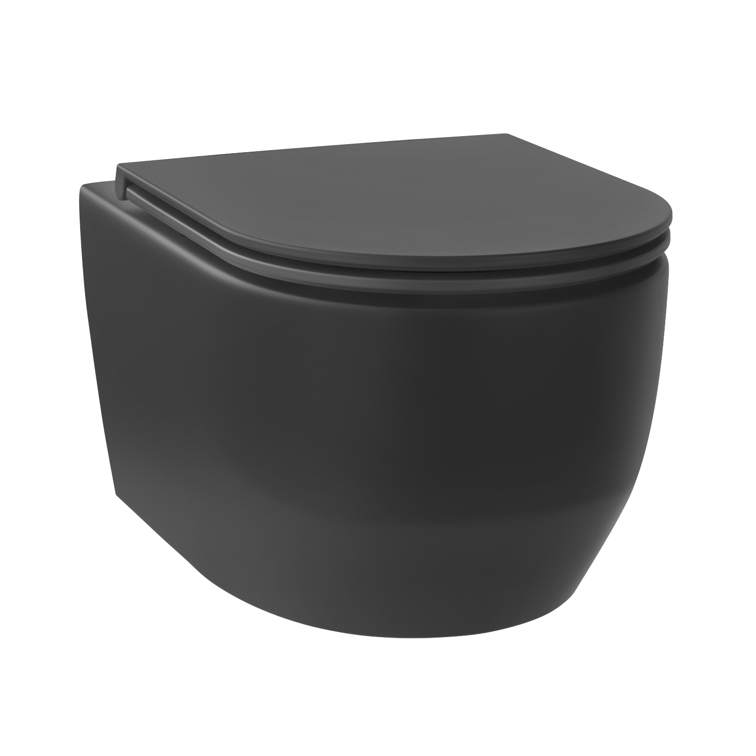 унитаз подвесной wellsee croquis rimfree 182613001 безободковый черный матовый softclose
