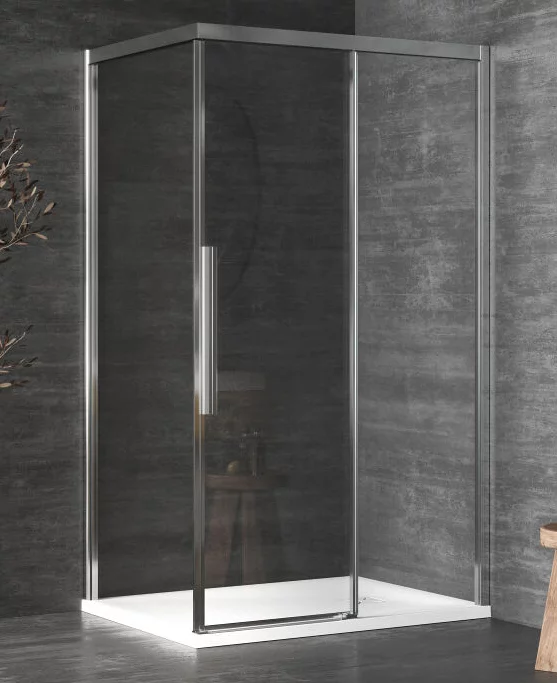 душевой уголок kolpa-san libra dw 100x80 прозрачное стекло / профиль хром (правый)