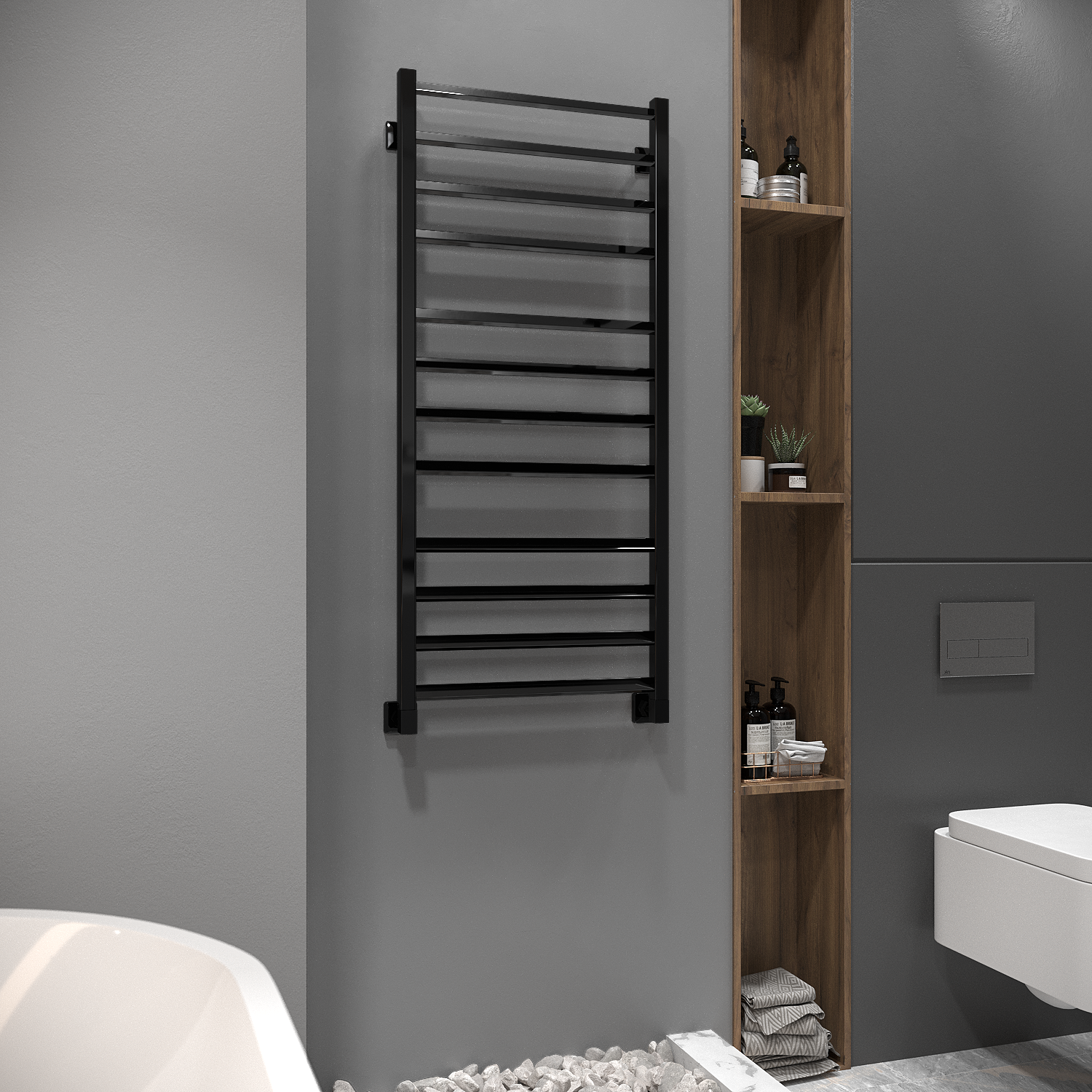 полотенцесушитель водяной stinox milana 50x120 черный глянец