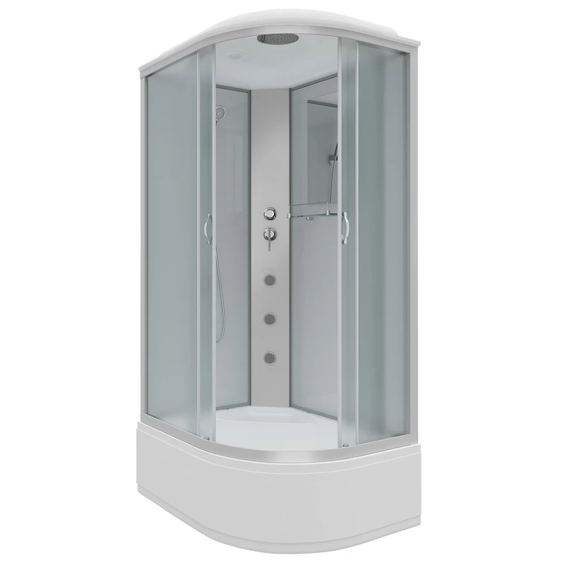 душевая кабина niagara ng-2310-14lg 120x80 левая, с гидромассажем, стекла матовые, профиль серебро