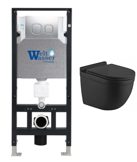 комплект инсталляция welt-wasser amberg 506 для унитаза heimbach 043 mt-bl с клавишей смыва amberg rd-mt cr