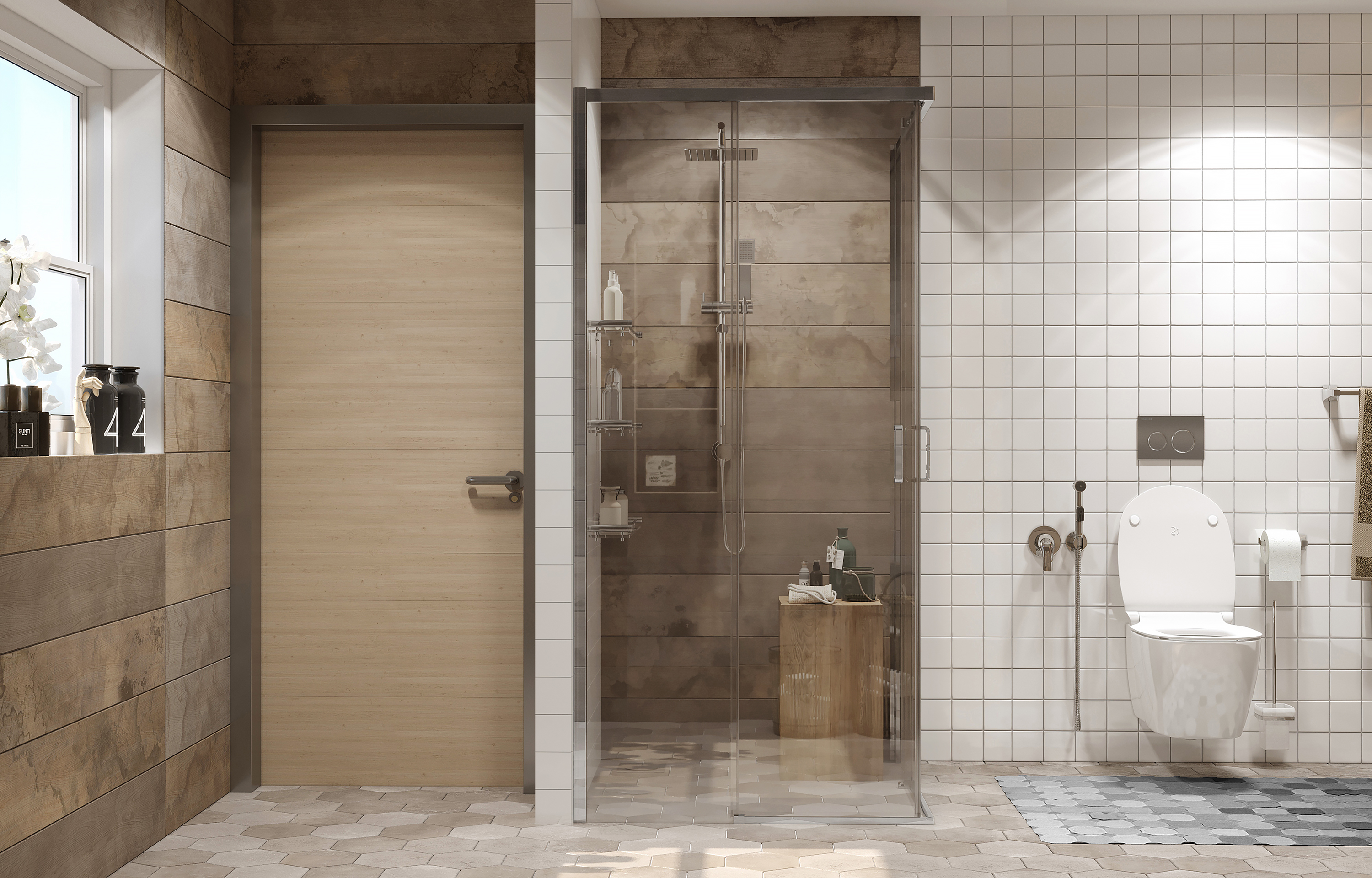 Душевой уголок Gutewetter Practic Square GK-433 88x88 (матовый хром/полистирол rain) фото 5 душевой уголок gutewetter practic square gk-433 88x88 (матовый хром/полистирол rain) фото 5