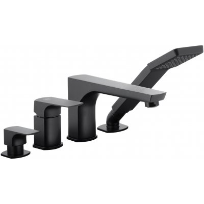 смеситель на борт ванны armatura mokait black 5535-210-81 черный