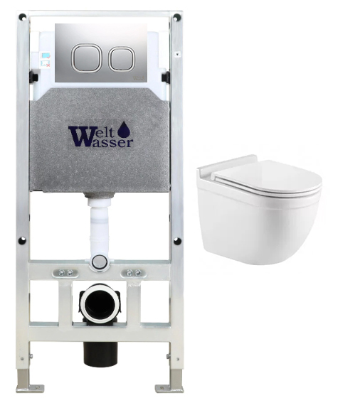 комплект инсталляция welt-wasser amberg 506 st для унитаза heimbach 043 gl-wt с клавишей смыва amberg rd-mt cr