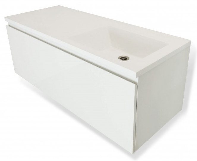 тумба подвесная эстет dallas luxe 100,2x48,2 (1 ящик) с умывальником правая