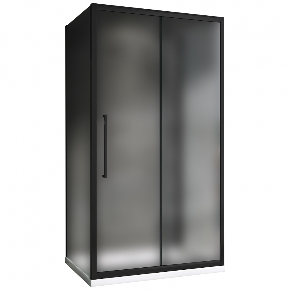 душевой уголок abber schwarzer diamant ag30100bmh-s100bm-s100bm 100x100 стекла матовые, профиль черный