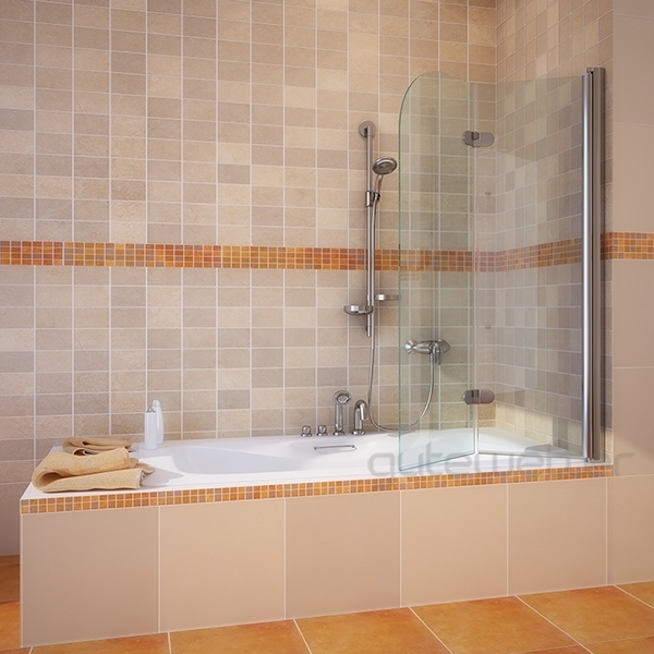 шторка на ванну gutewetter lux pearl gv-102 90x150 (хром)