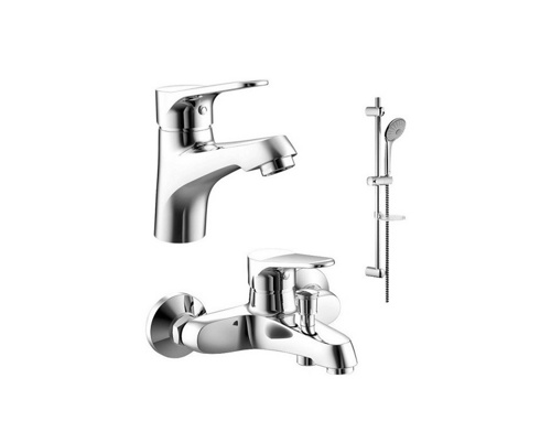 комплект смесителей для ванны bravat eco f00307c/00313с 3 в 1