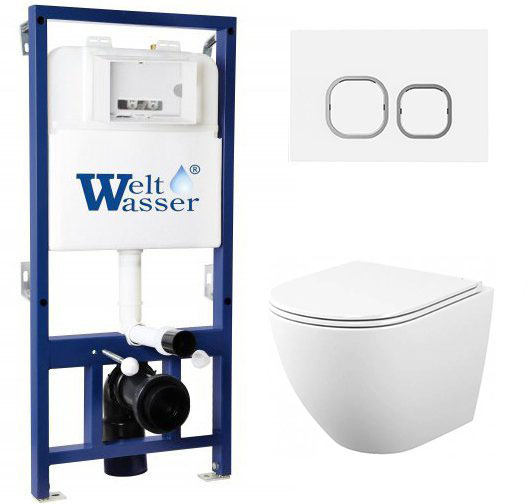 комплект инсталляции welt-wasser bamberg 525 с клавишей смыва wt и унитазом teymi t40102