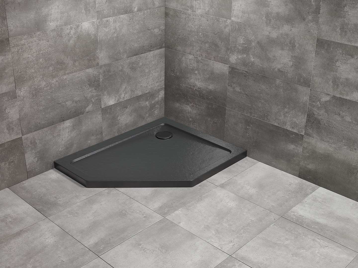 душевой поддон radaway doros pt e right stone black 100x80 черный