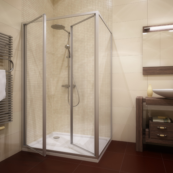 душевой уголок gutewetter practic rectan gk-402 100x70 (матовый хром/полистирол rain)
