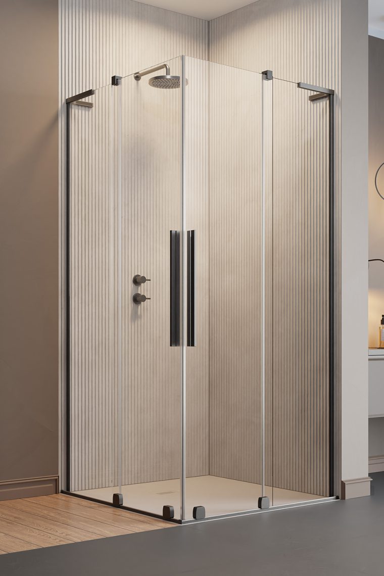 душевой уголок radaway furo sl brushed gunmetal kdd 100x120 стекла прозрачные, профиль брашированная оружейная сталь