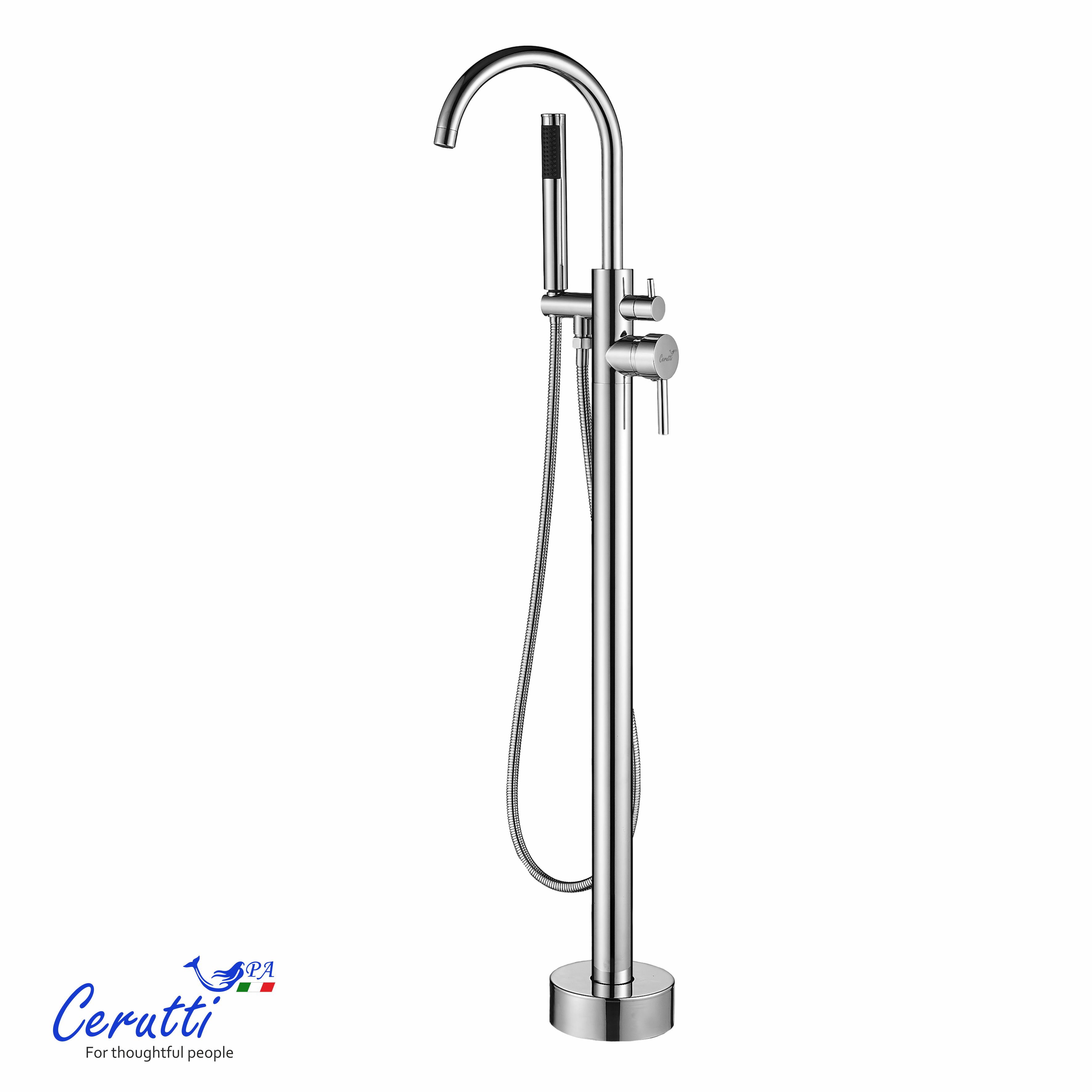 смеситель для ванны ceruttispa tobia ct12112 хром